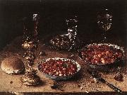 BEERT, Osias Still-Life with Cherries and Strawberries in China Bowls oil painting